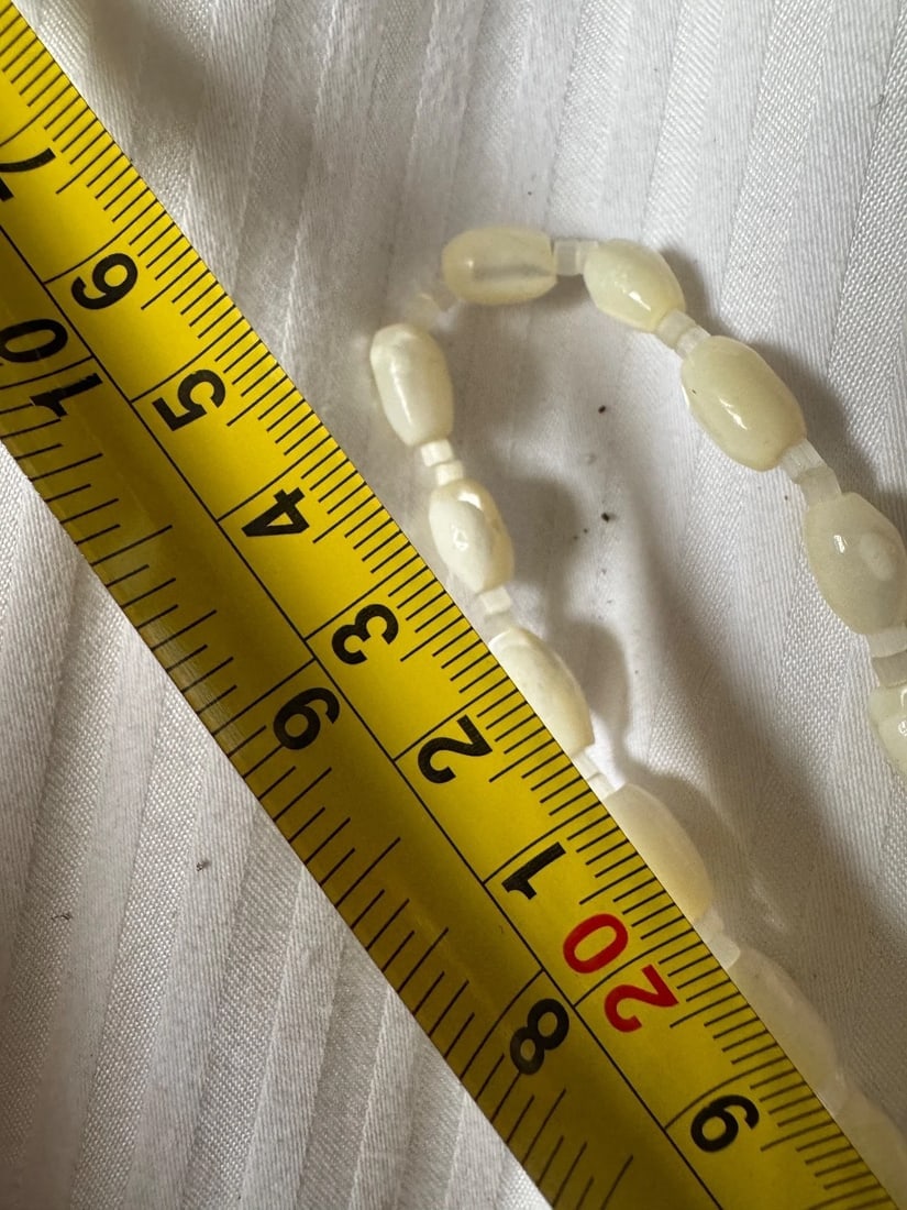 Antique Victorian MOP Shell Mother of Pearl Hand Cut Beaded Necklace 20" - 3