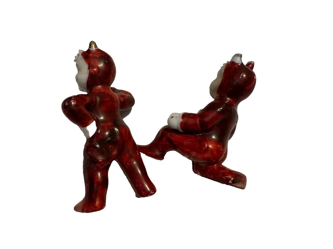 2 Pair RARE Vintage occupied JAPAN 50s Devil Pixie with spaghetti string - 5