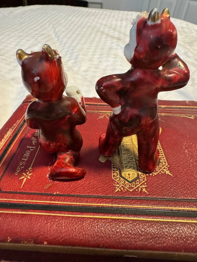 2 Pair RARE Vintage occupied JAPAN 50s Devil Pixie with spaghetti string - 6