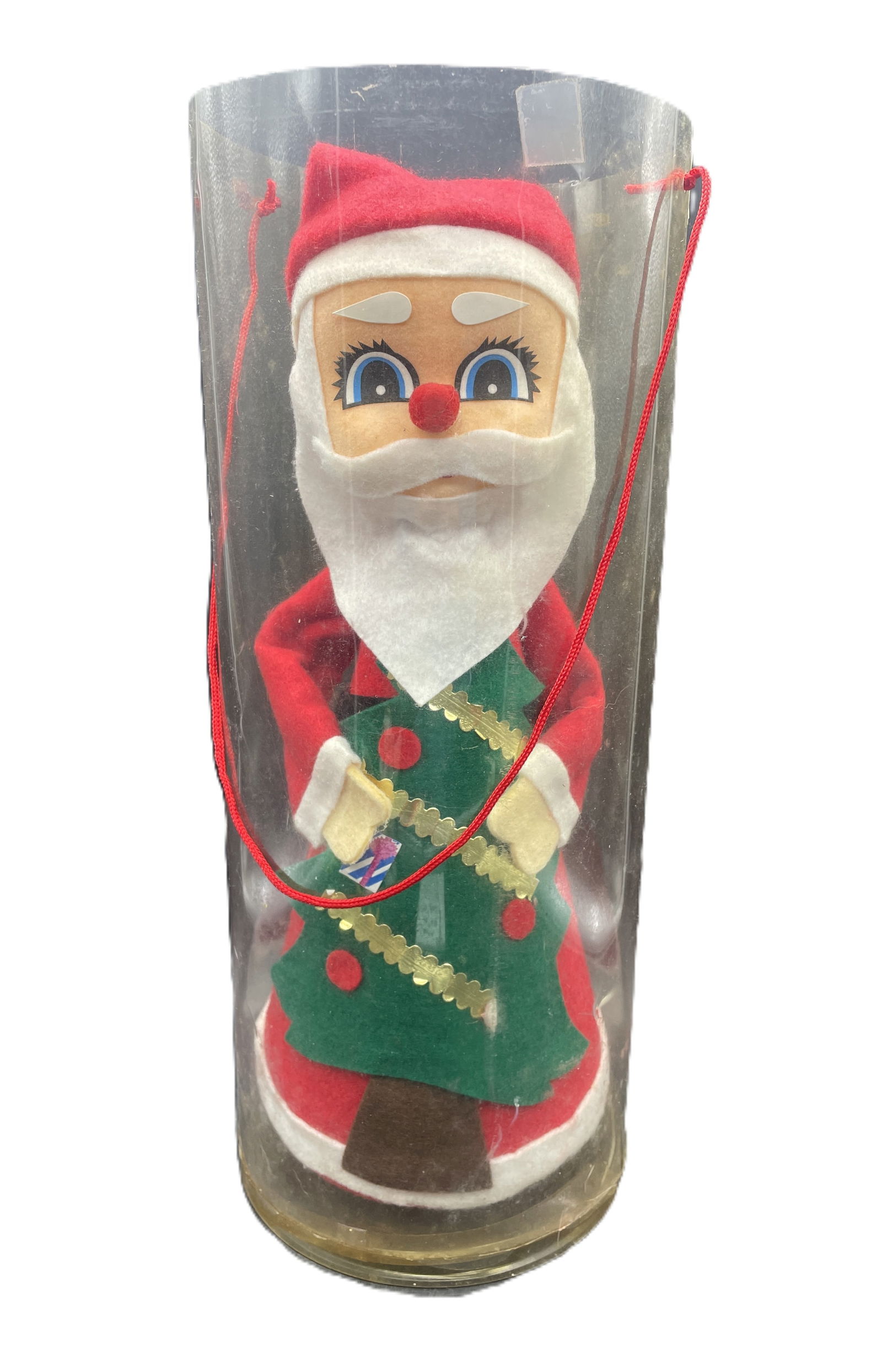 Vintage Musical Motion Felt Santa Claus Rotating Plays Silent Night 16" - 2