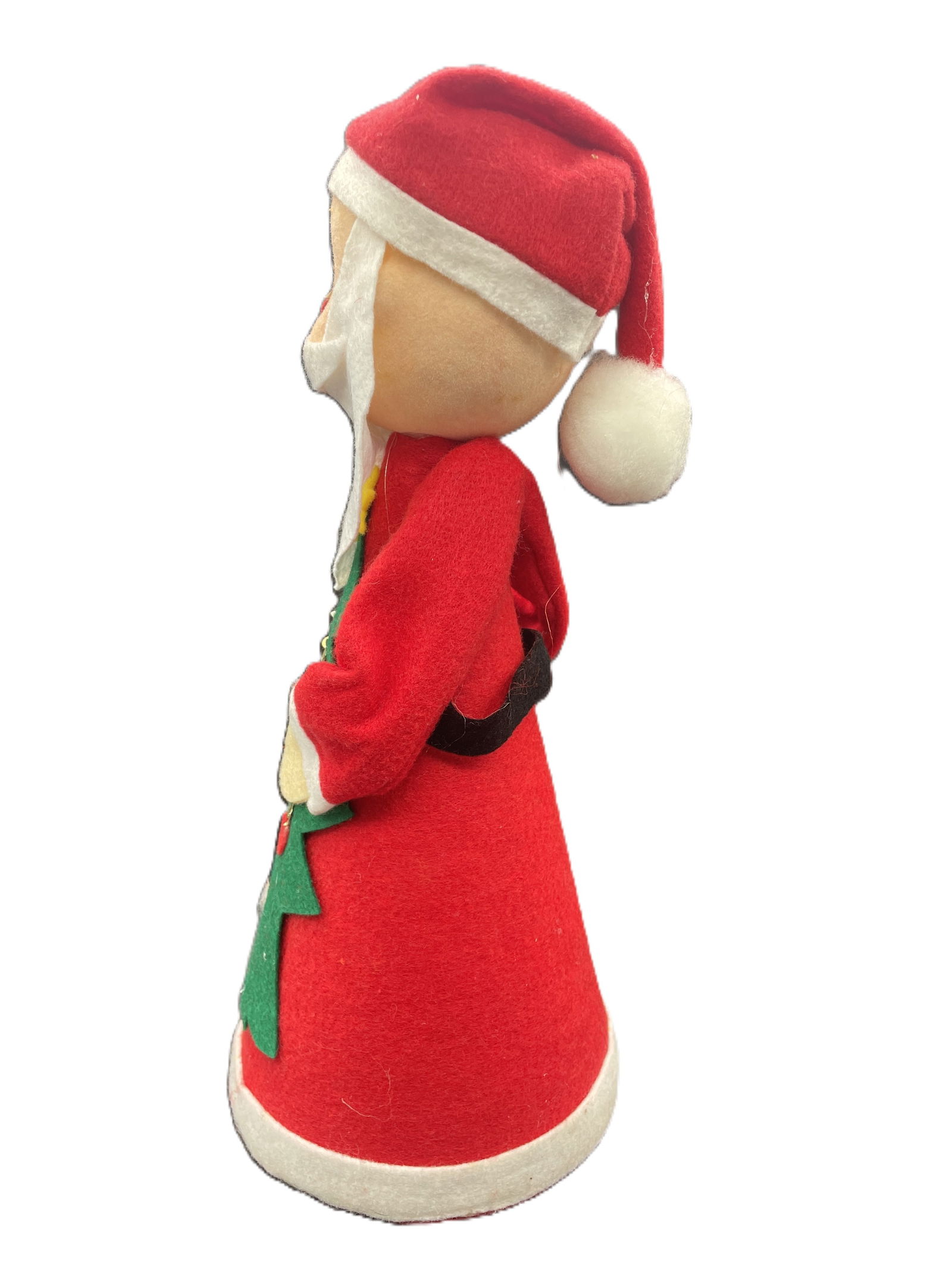 Vintage Musical Motion Felt Santa Claus Rotating Plays Silent Night 16" - 3
