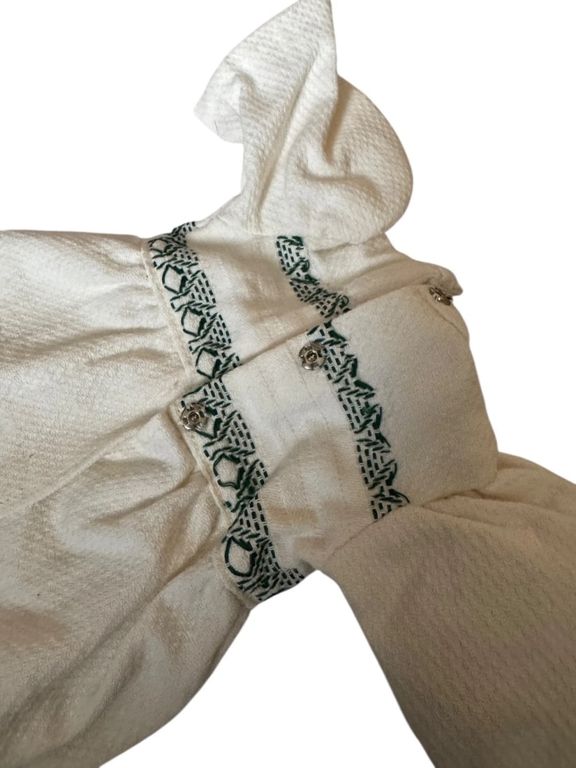 Vintage Doll Dress White Fit Sasha AG Folk Art Rag China head - 4