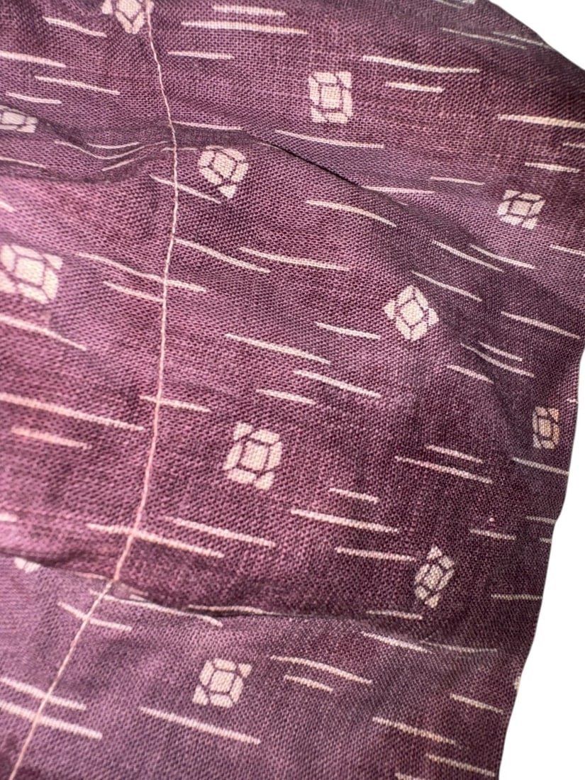 Antique DOLL dress cotton striped handmade primitive 19th c original - 3