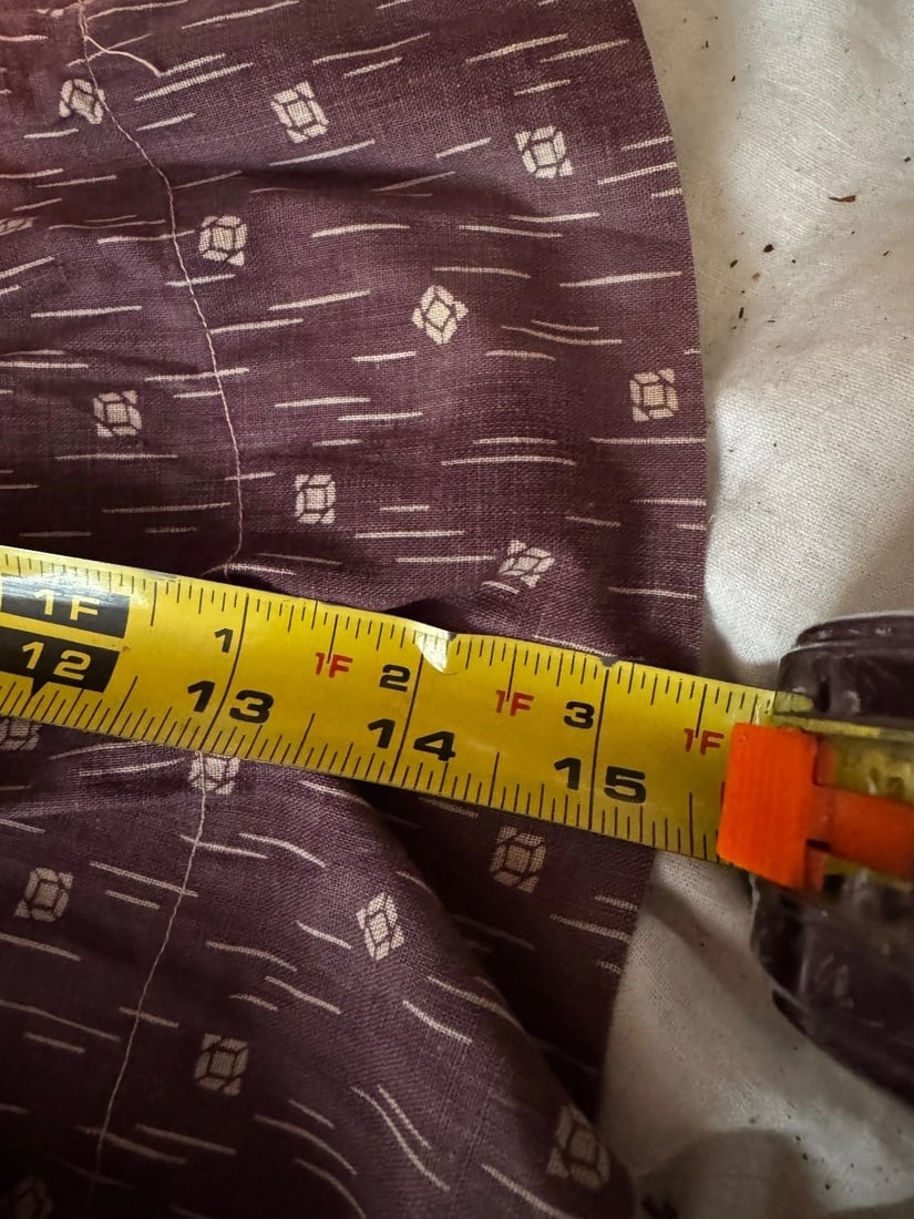 Antique DOLL dress cotton striped handmade primitive 19th c original - 9