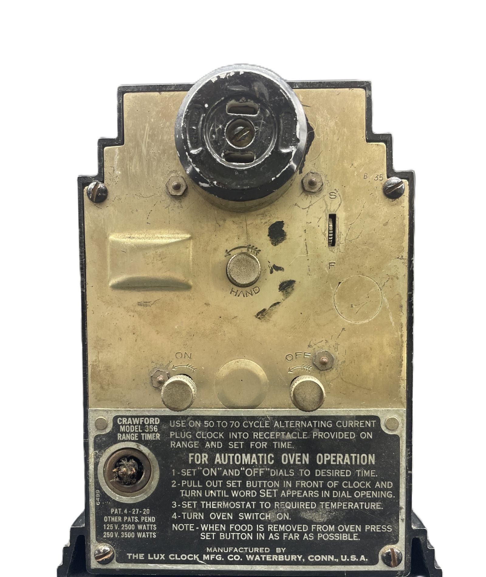 Automatic Range Timer Lux Clock Crawford Model 356 - 5
