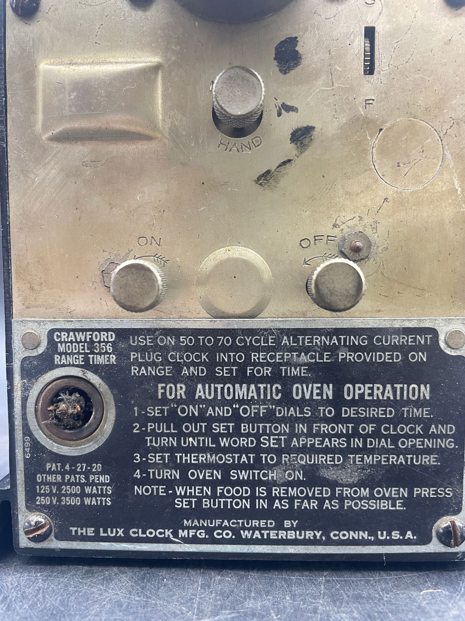Automatic Range Timer Lux Clock Crawford Model 356 - 6
