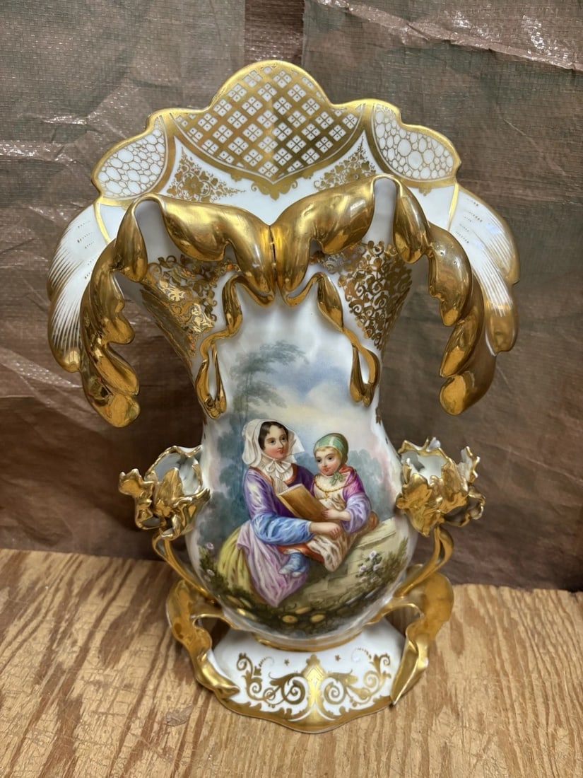 Pr 16 3/4” Paris Porcelain Vases - 7