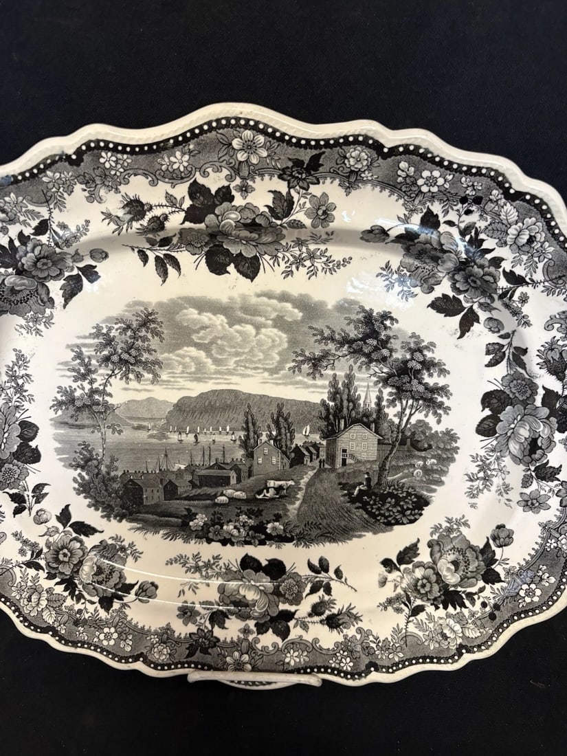 View Of Newburgh NY Historical Staffordshire Platter - 2