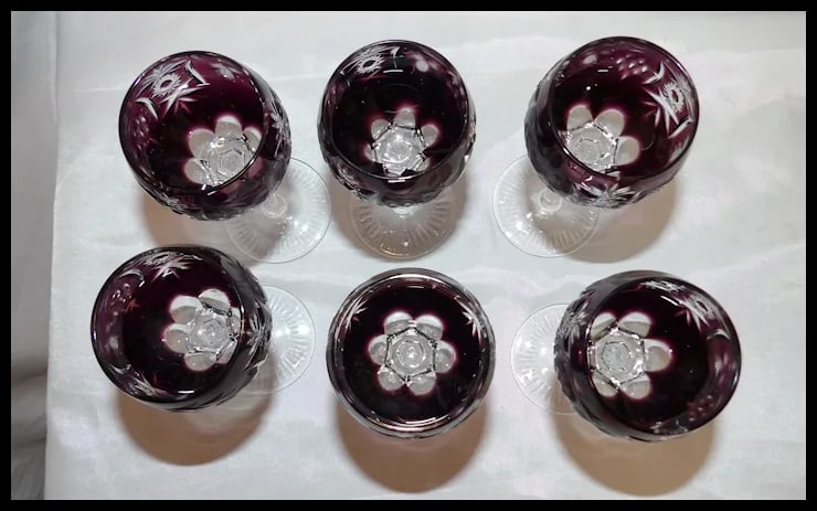 Nachtmann Traube Amethyst Sherry/ Liqueur Glasses - 10