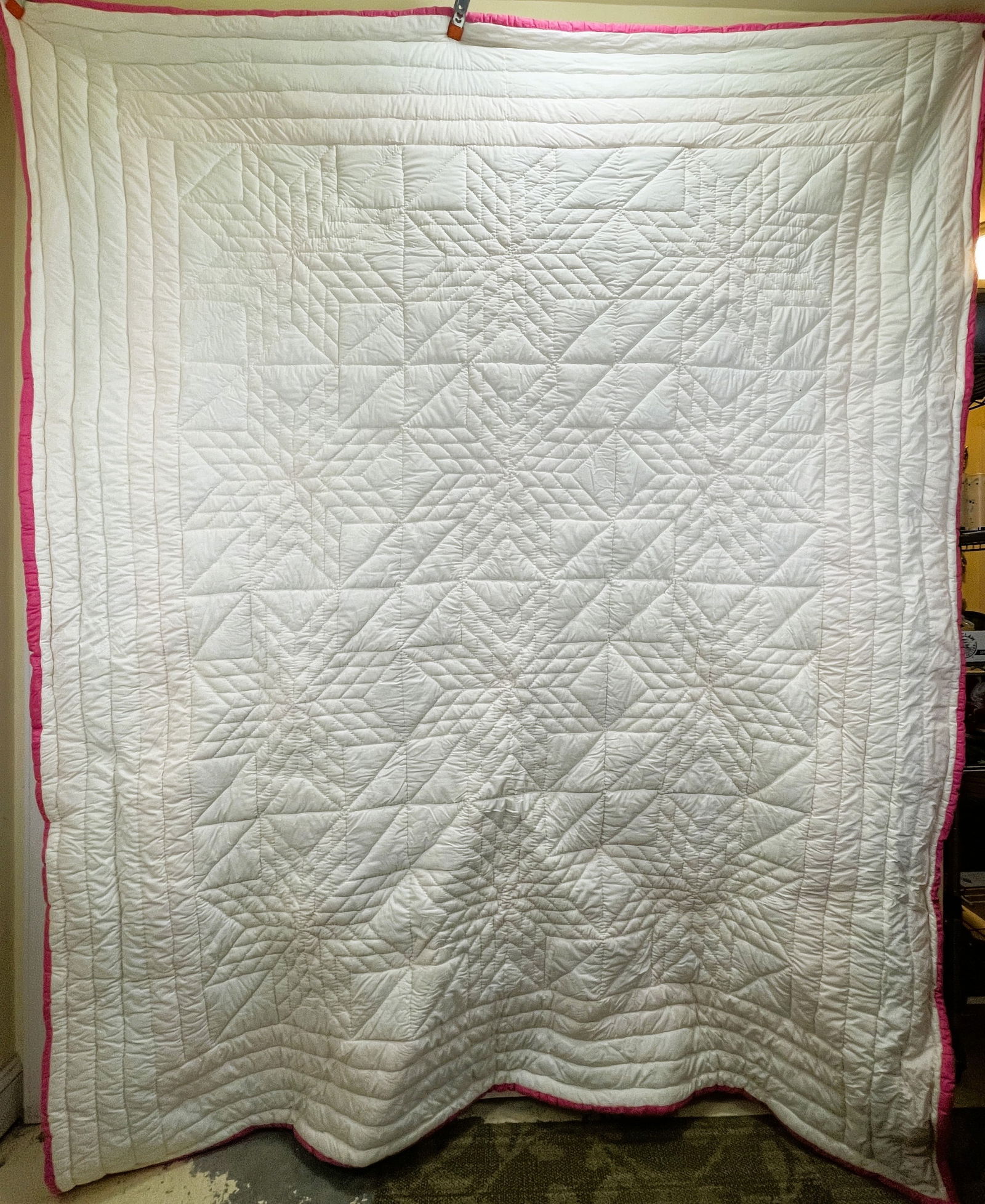 HANDMADE STAR PATTERN QUILT 95" x 80" - 5
