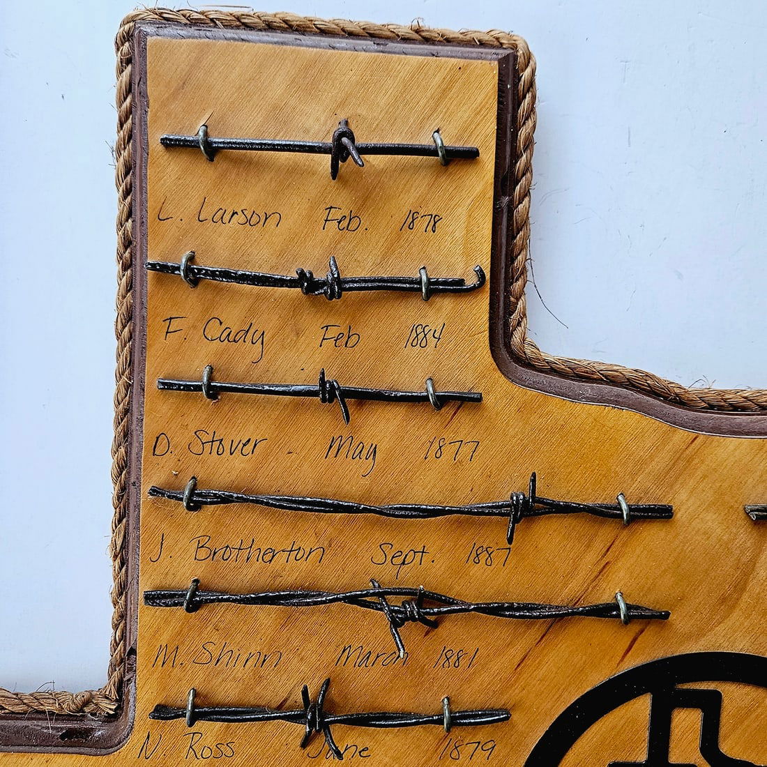 Texas-Shaped Barbed Wire Sample Display 19 cuts - 3