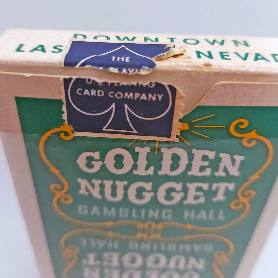1965 Golden Nugget Casino Playing Cards (Green) with International Hotel Dice - 13