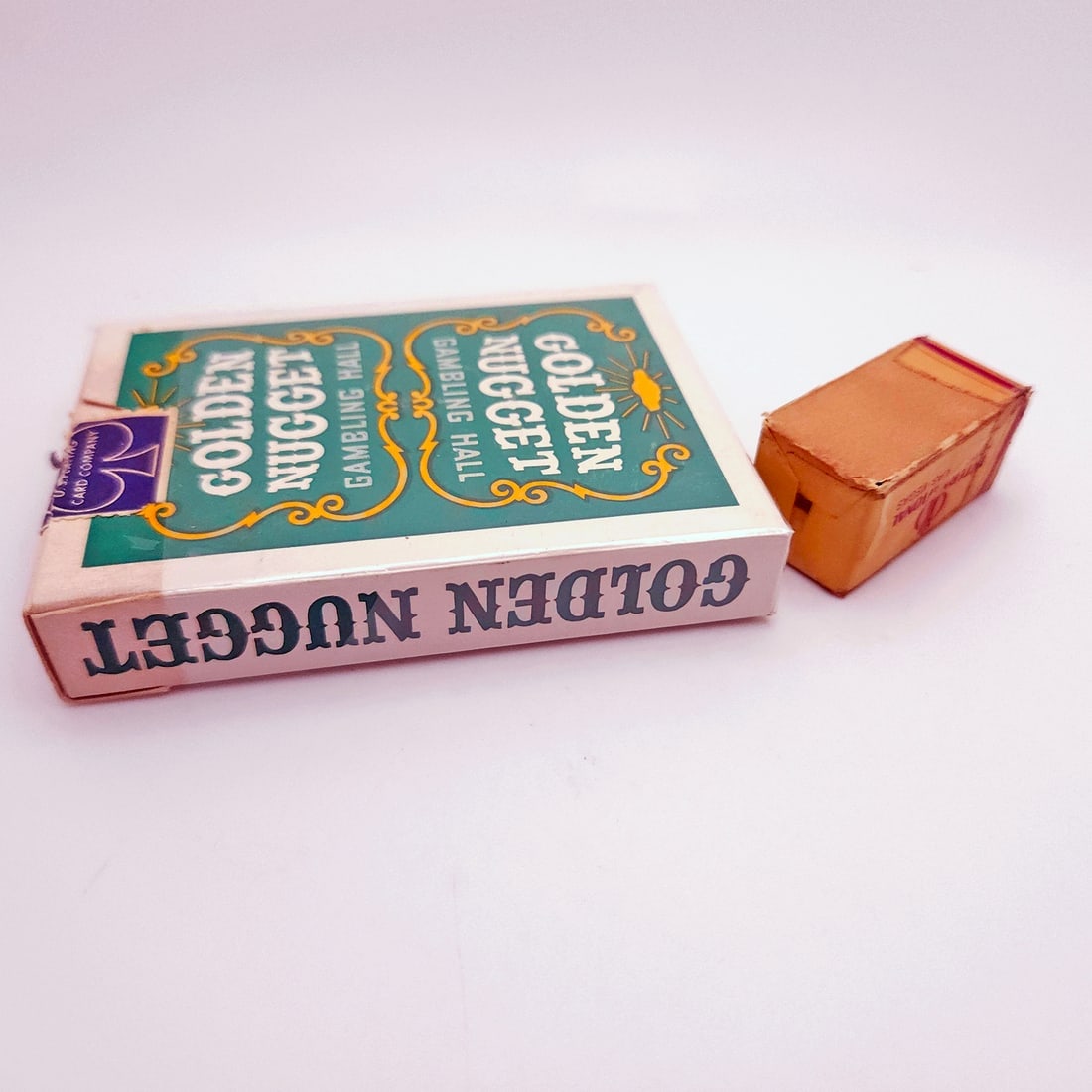 1965 Golden Nugget Casino Playing Cards (Green) with International Hotel Dice - 6