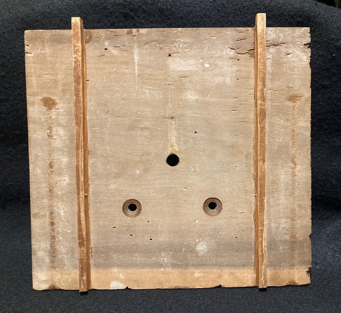 19thc original hand painted wooden clock face: Minor expected wear. 11 1/2” high x 12 1/2” wide. Shipping:Domestic: Flat-rate of $30.00 to anywhere within the contiguous U.S.International: Foreign shipping rates are determined by