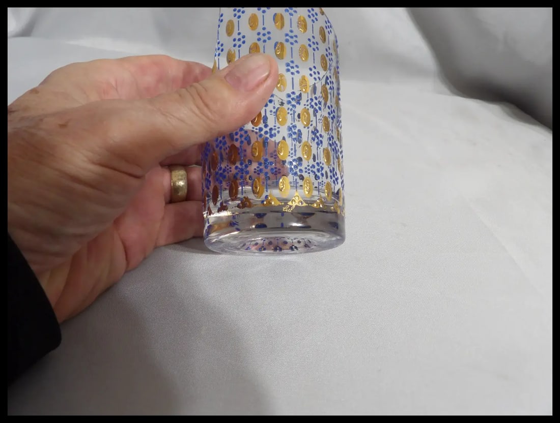 RARE Culver 22k Gold Blue Highball Glasses - 11