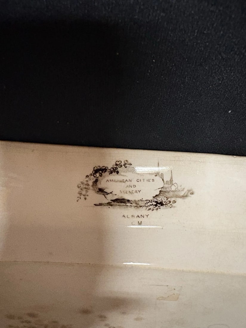 American Cities And Scenery Albany Historical Staffordshire Platter - 4