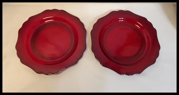 Ruby Red Desert or Salad Plates - 2