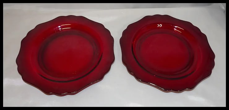 Ruby Red Desert or Salad Plates - 3