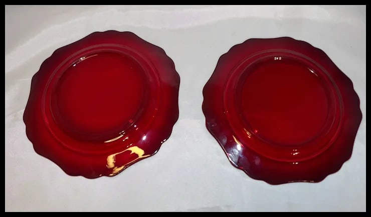 Ruby Red Desert or Salad Plates - 4