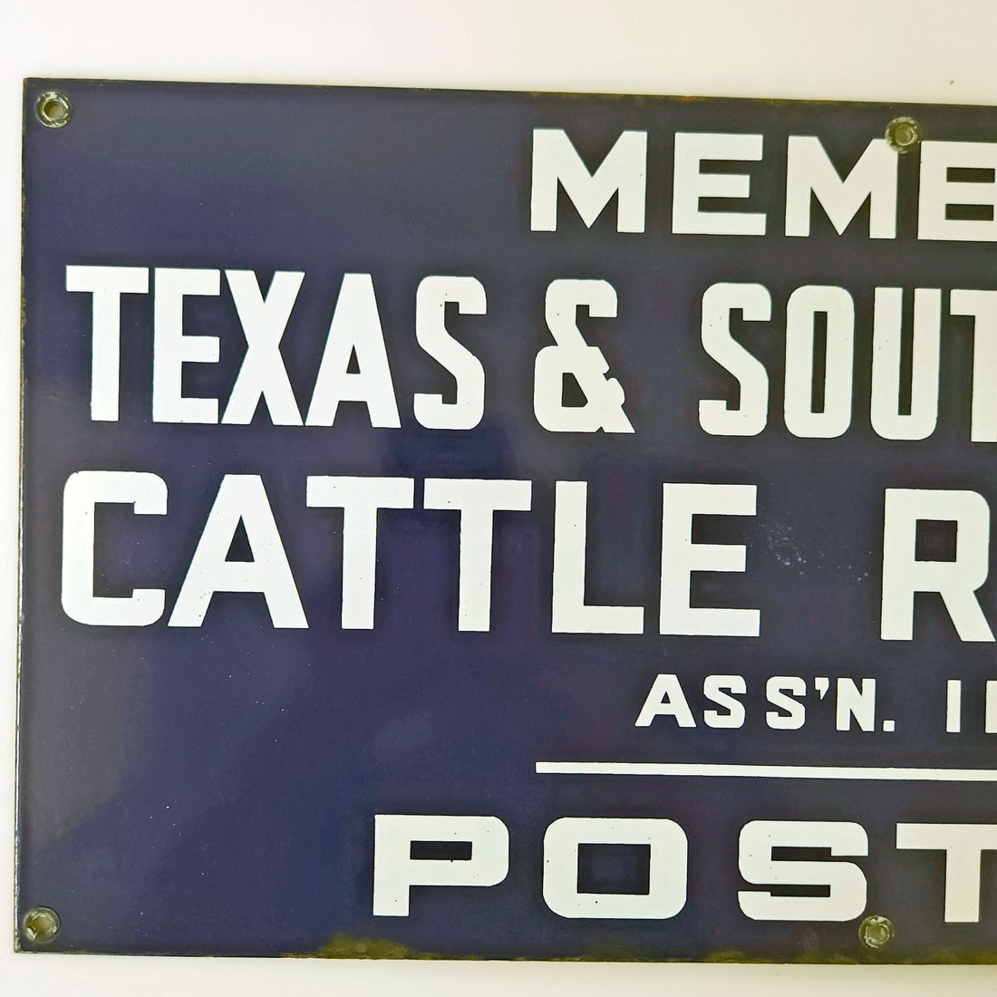 Member Texas & Southwestern Cattle Raisers Assn Inc Posted Porcelain on Metal Sign - 2