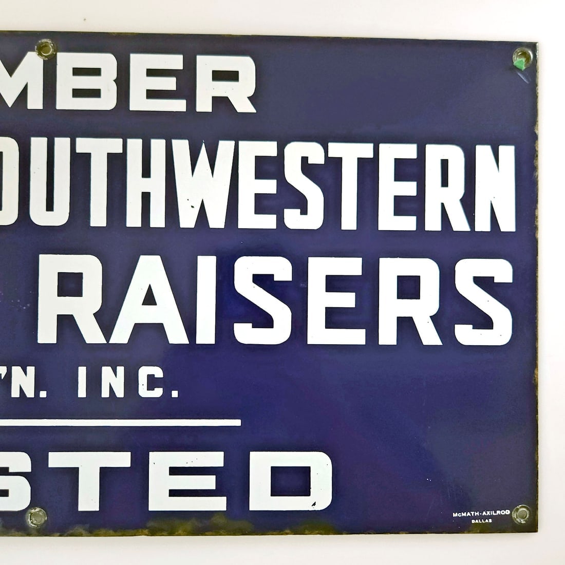 Member Texas & Southwestern Cattle Raisers Assn Inc Posted Porcelain on Metal Sign - 3