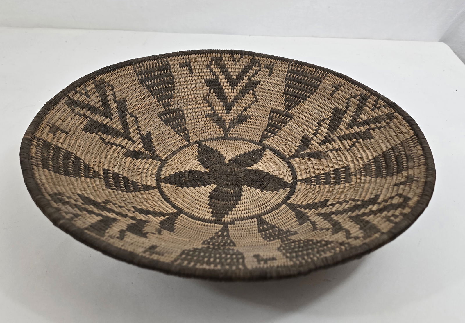 Apache woven shallow basketry bowl ca 1910-1920 (1 of 3)