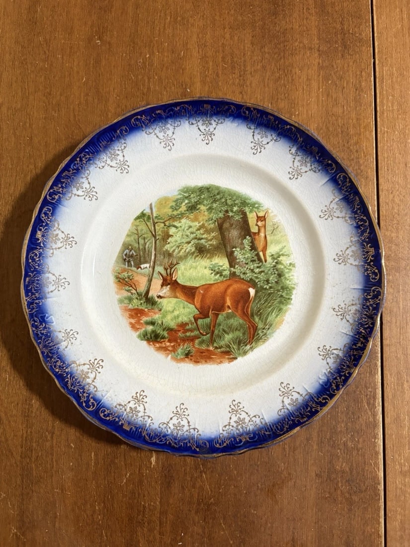 10 Flow Blue Stag Plates - 8