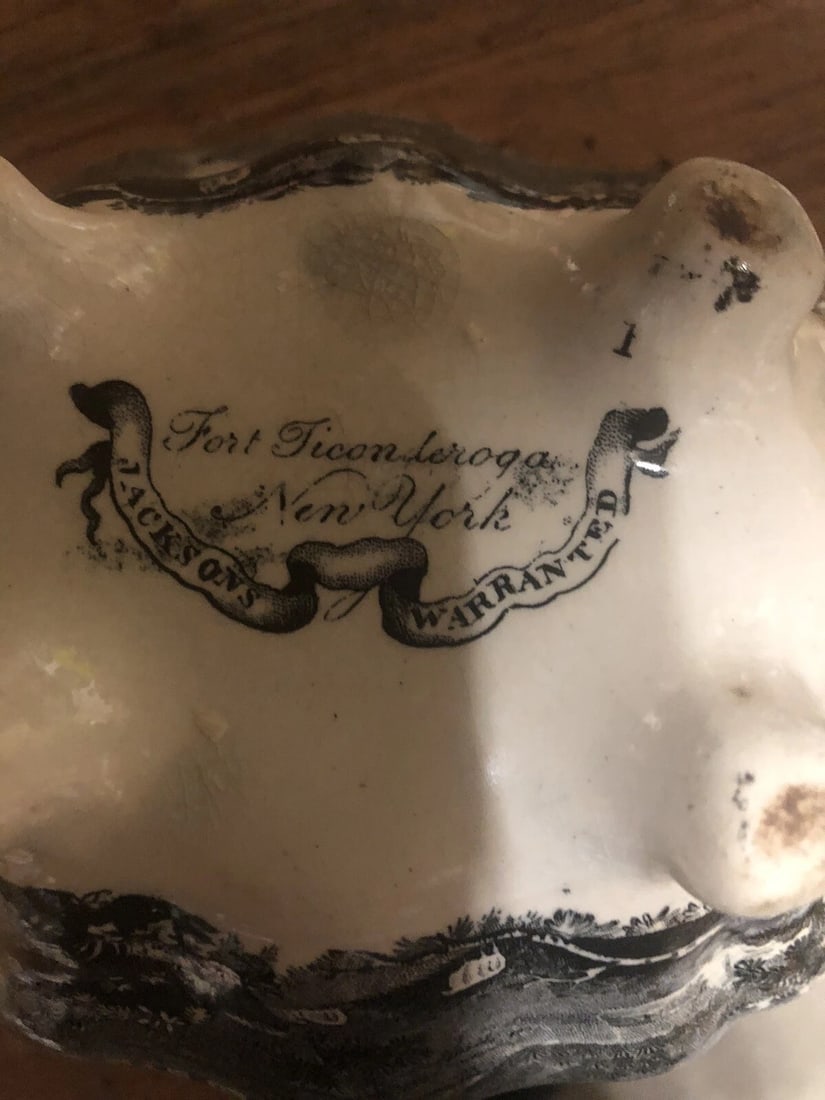 Fort Ticonderoga Historical Staffordshire Sauce Tureen - 9