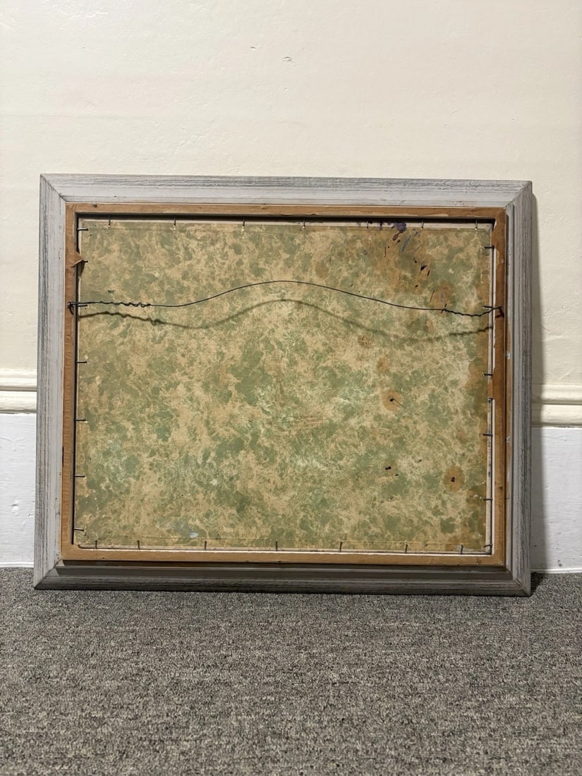 1960’s Oil On Board Covered Bridge Painting - 3