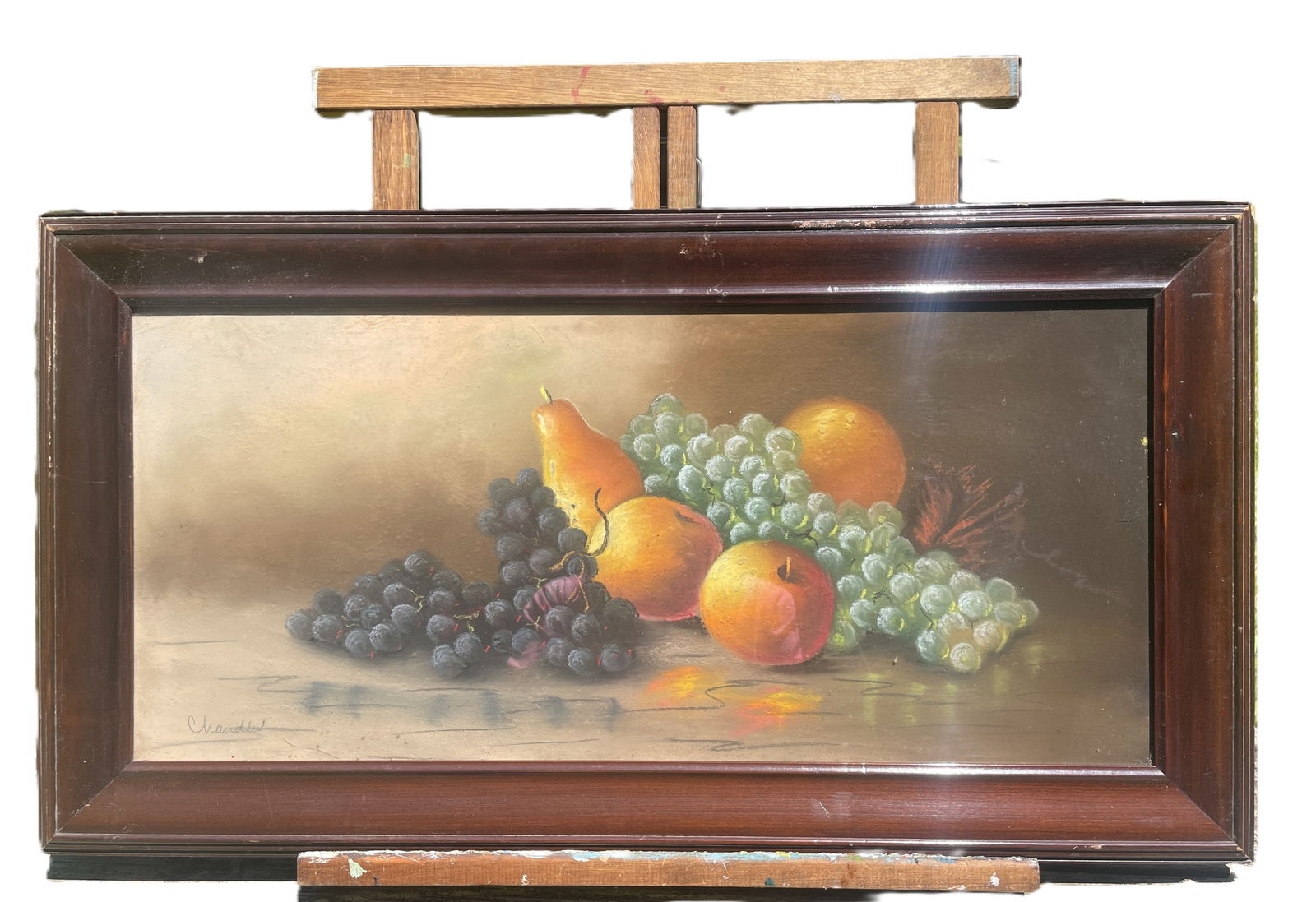 Antique WILLIAM HENRY CHANDLER (1854 -- February 26, 1928) FRUITS PASTEL, Framed: Date/Period: unknownDimension: approx 30 x 16.25Material: mixed materialsAdditional Information: Antique WILLIAM HENRY CHANDLER (1854 -- February 26, 1928) FRUITS PASTEL, Framed Shipping:Domestic: