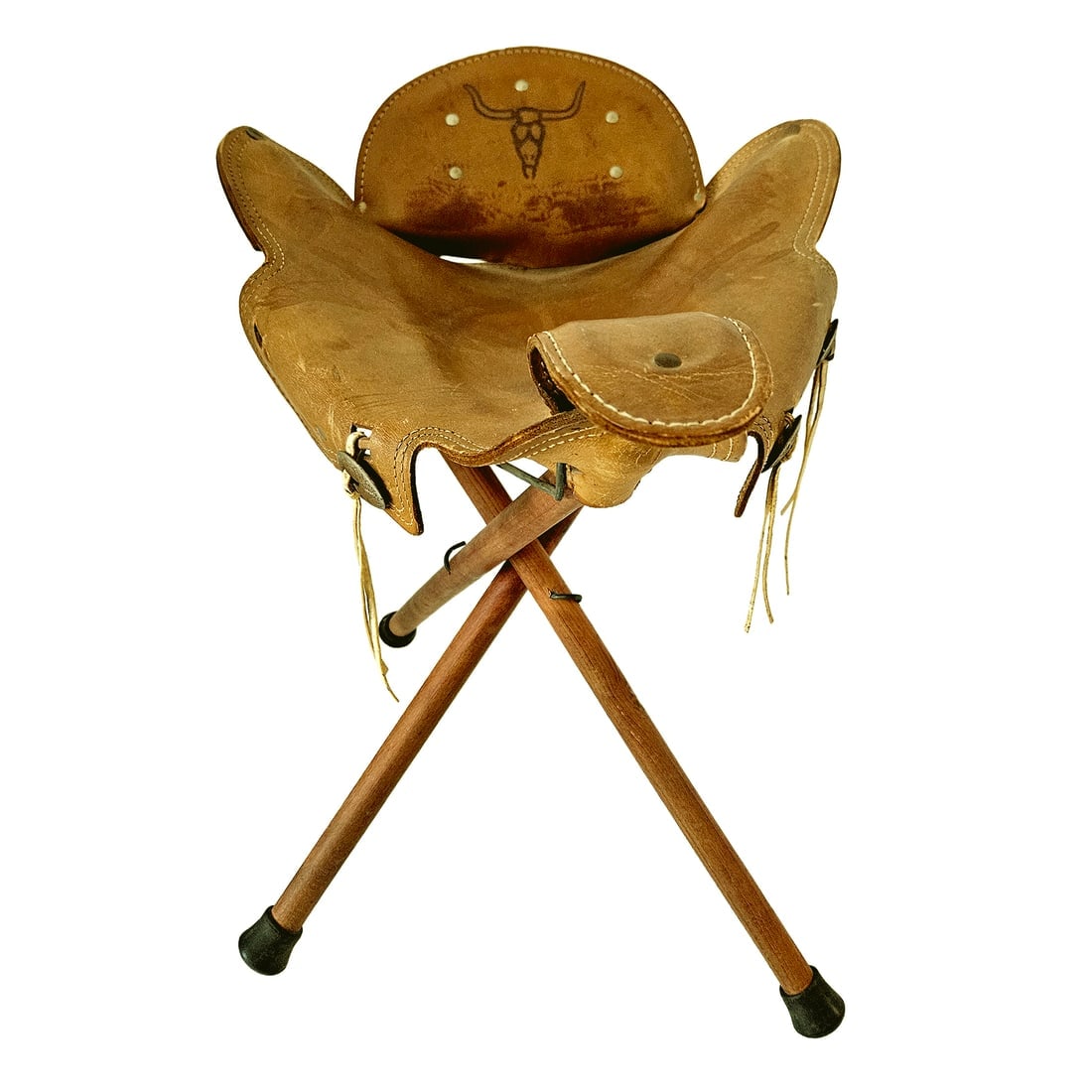 Unique 1950’s Child's Leather Saddle Chair - 3