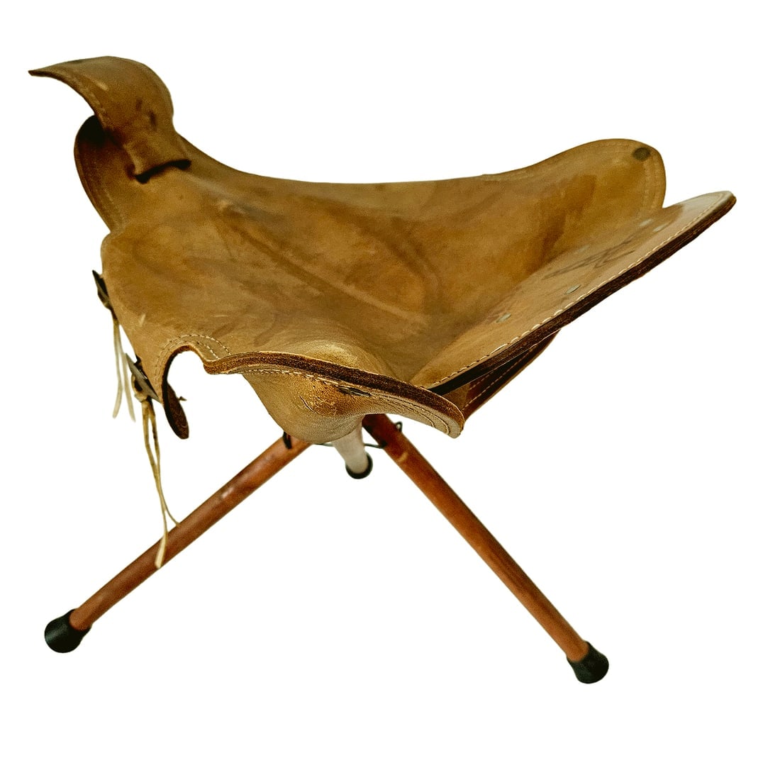 Unique 1950’s Child's Leather Saddle Chair - 5