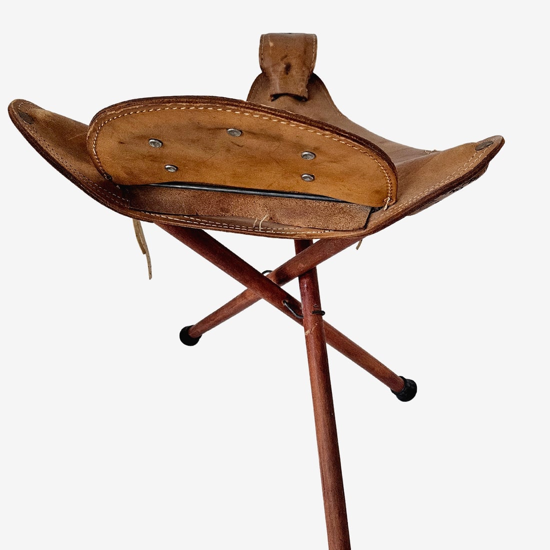 Unique 1950’s Child's Leather Saddle Chair - 6