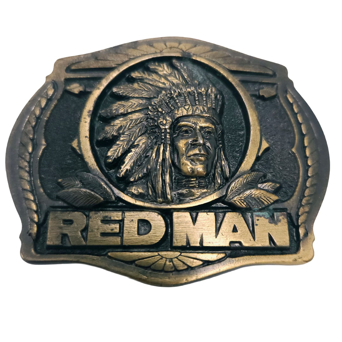 Nice Set of 3 Brass Native American Belt Buckles - 2