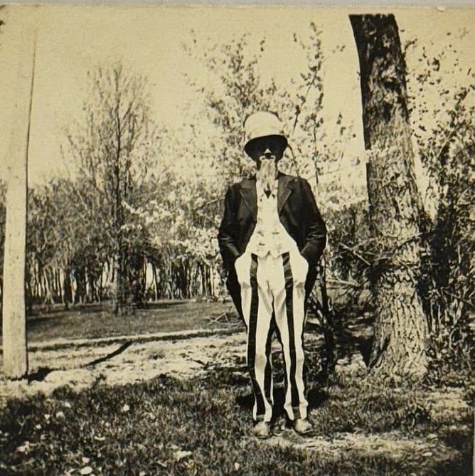 RPPC Real Photo Postcard Man Dressed as Uncle Sam July 4 1900 - 1909 (1 of 3)