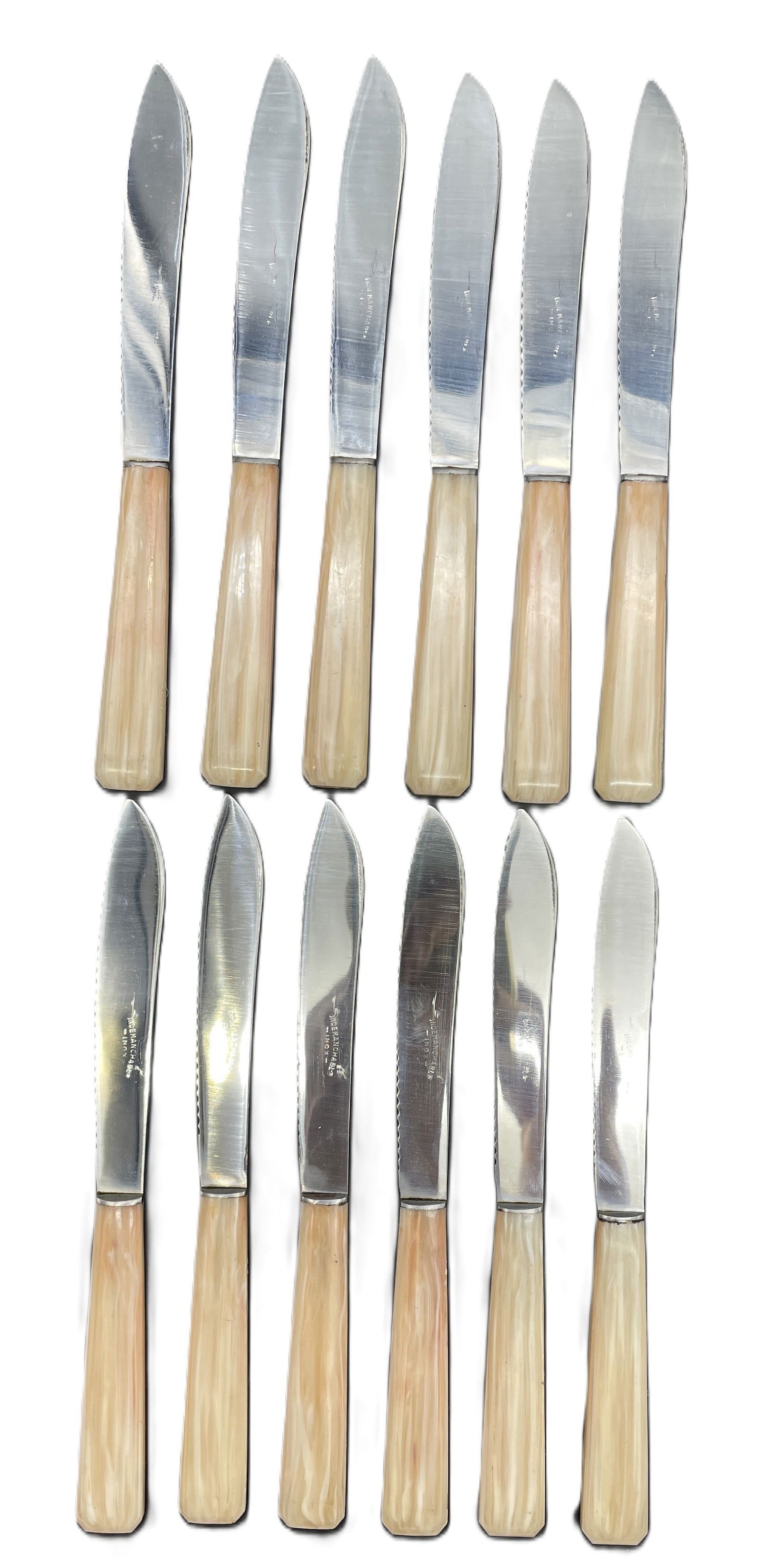 Antique French Indemanchable Knives Ivory Handles and Box - 3