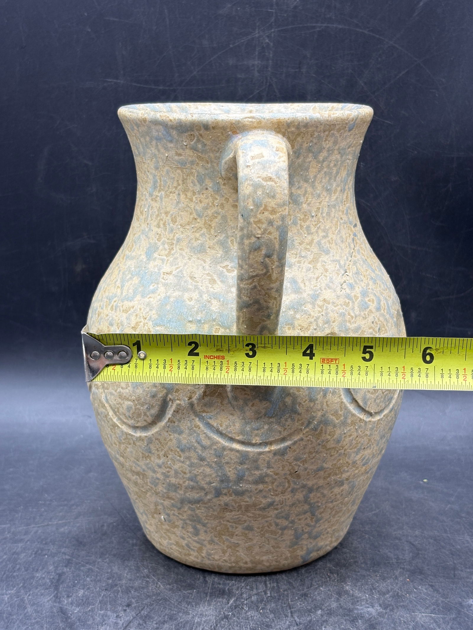 Beautiful Blended Amphorae Art Pottery Vase Seafoam Color - 10