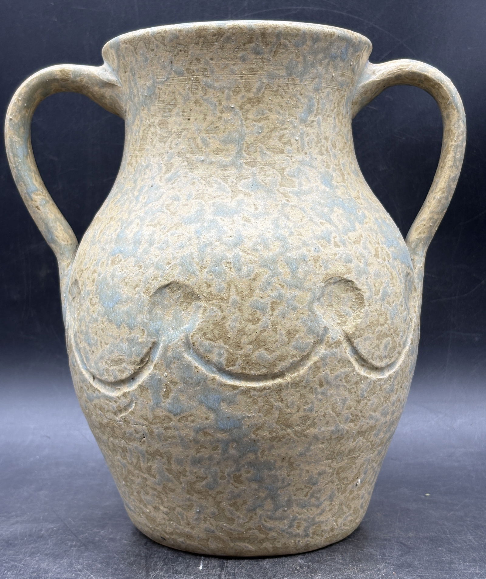 Beautiful Blended Amphorae Art Pottery Vase Seafoam Color - 2