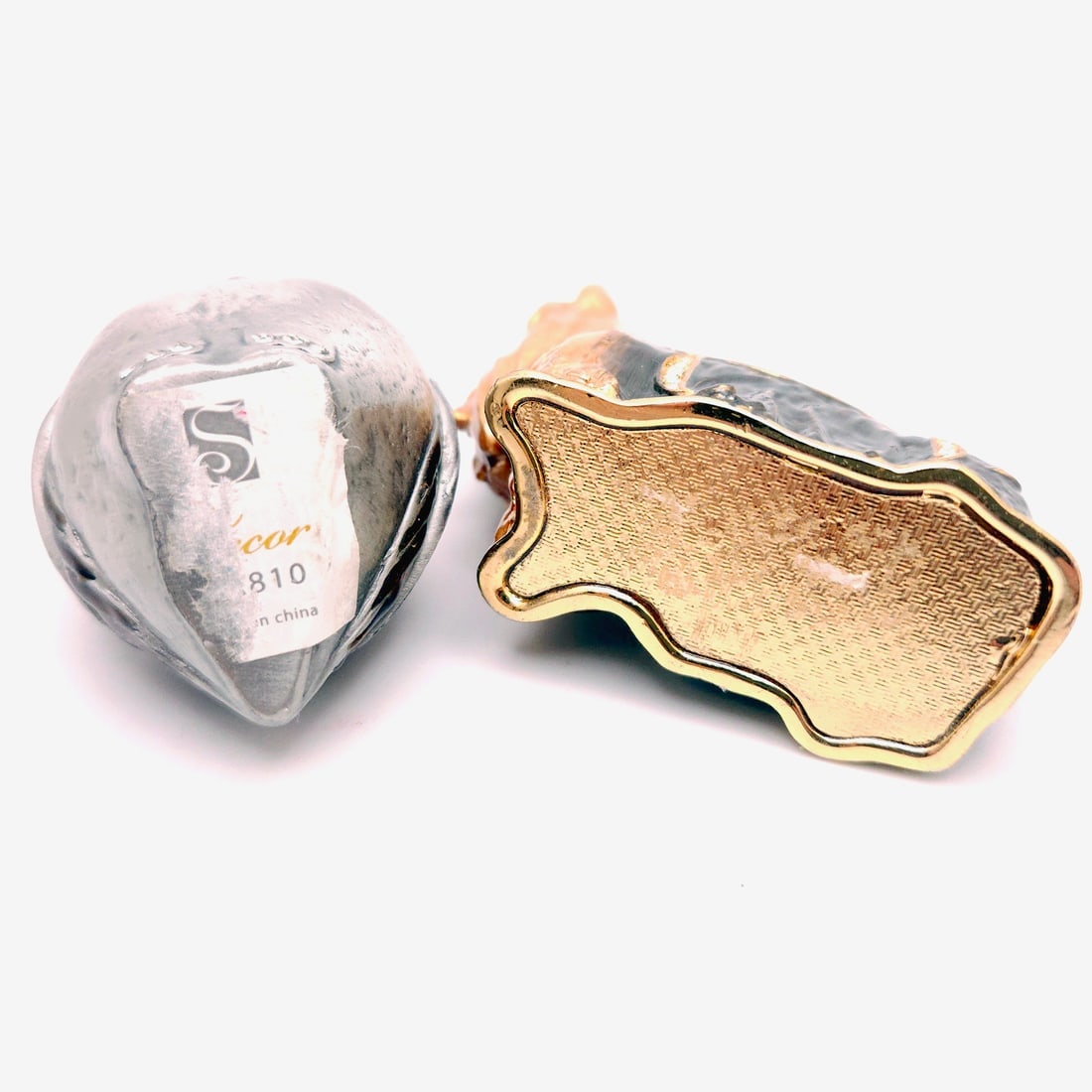 Pair of Bejeweled Enamel Trinket Boxes Owl and Yorkshire Terrier - 8