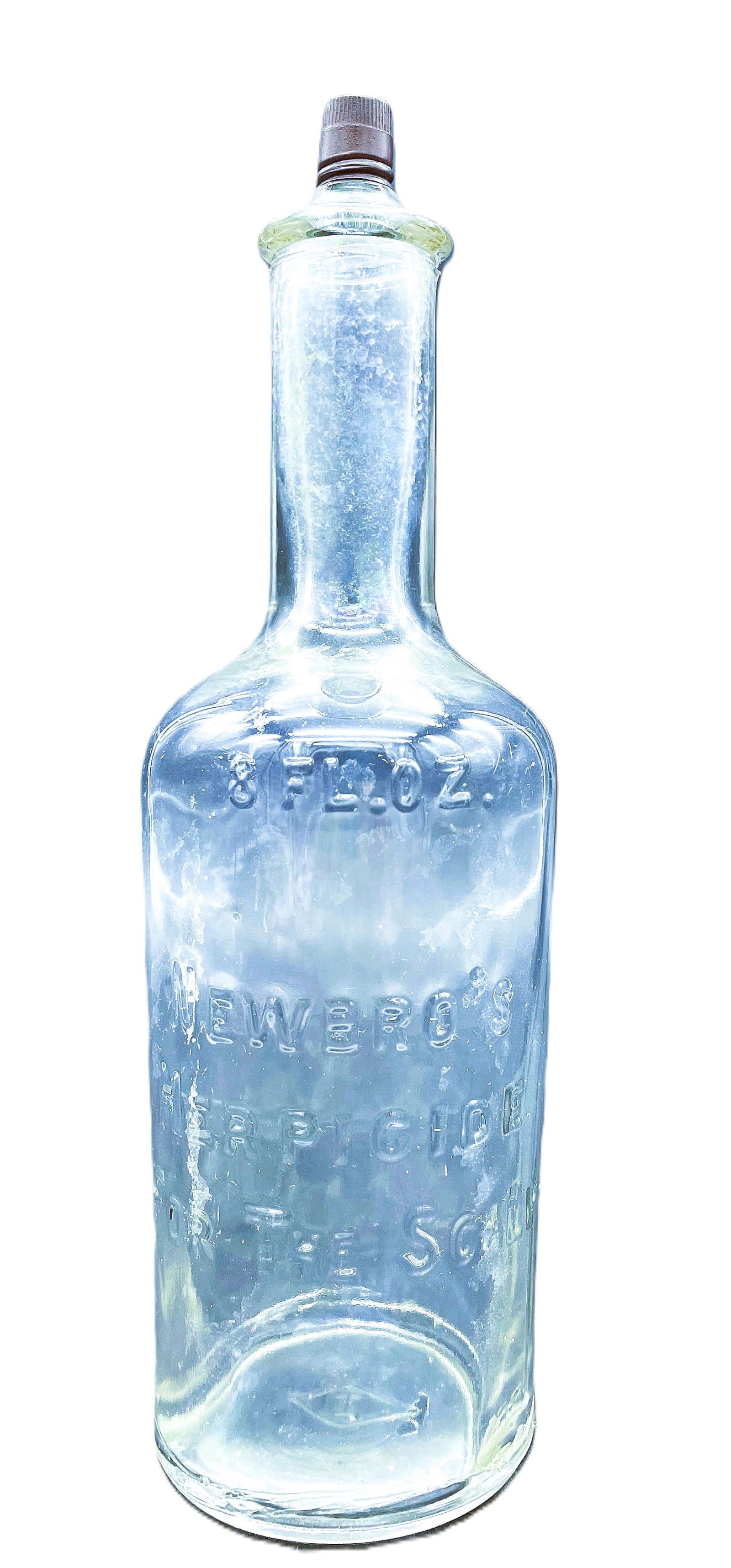 ANTIQUE BARBER BOTTLE NEWBROS HERPICIDE FOR THE SCALP HAIR TONIC (1 of 8)