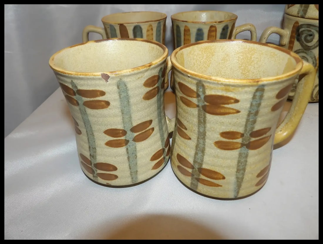 Hand Made Stoneware Coffee Mugs- - 3