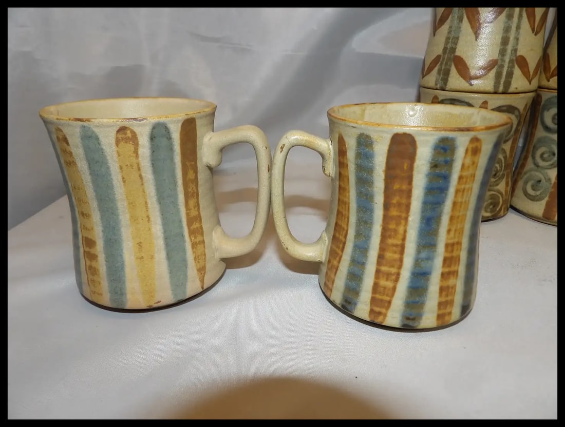 Hand Made Stoneware Coffee Mugs- - 4
