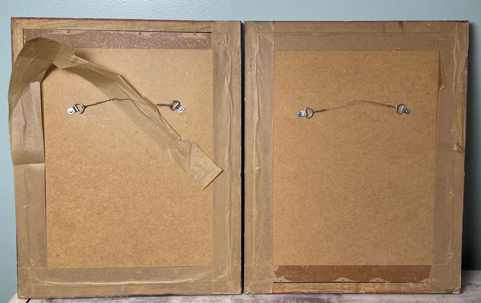 PAIR Large ANTIQUE FURNITURE Architectural Pictures - 4