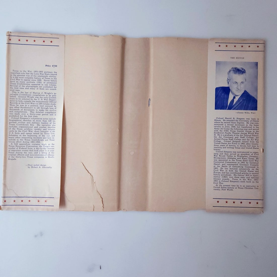 Texas in the War 1861-1865 by Wright & Simpson 1965 SIGNED 1st Edition & 1984 3rd Printing - 11