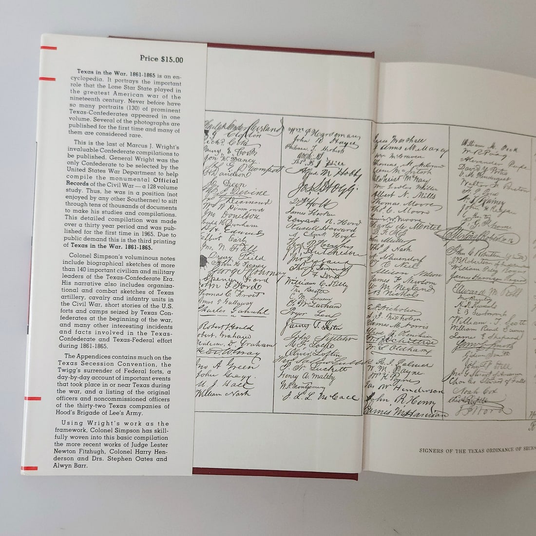 Texas in the War 1861-1865 by Wright & Simpson 1965 SIGNED 1st Edition & 1984 3rd Printing - 12