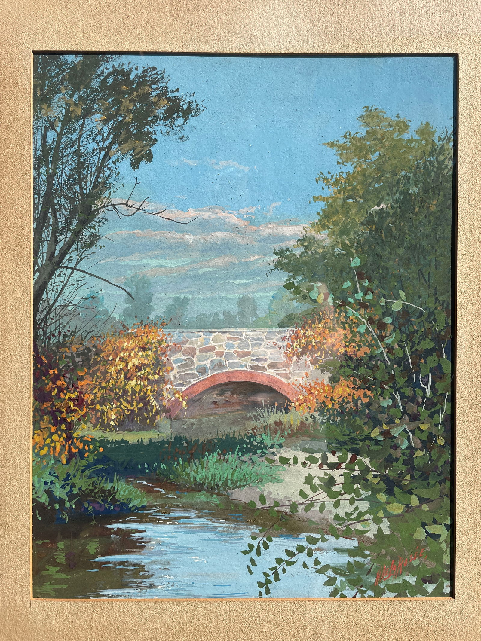 Vintage French Scenery Painting Artist Signed De La Rosa - 2