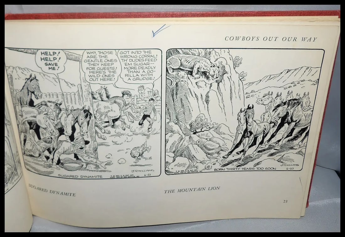 Cowboys Out Our Way – A Book of Cowboy Cartoons by J.R. Williams - Scribner’s Sons 1951 - 12