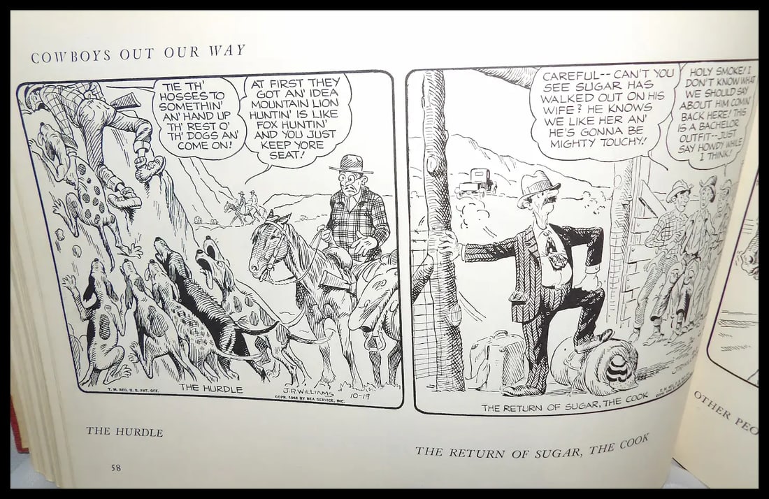 Cowboys Out Our Way – A Book of Cowboy Cartoons by J.R. Williams - Scribner’s Sons 1951 - 13