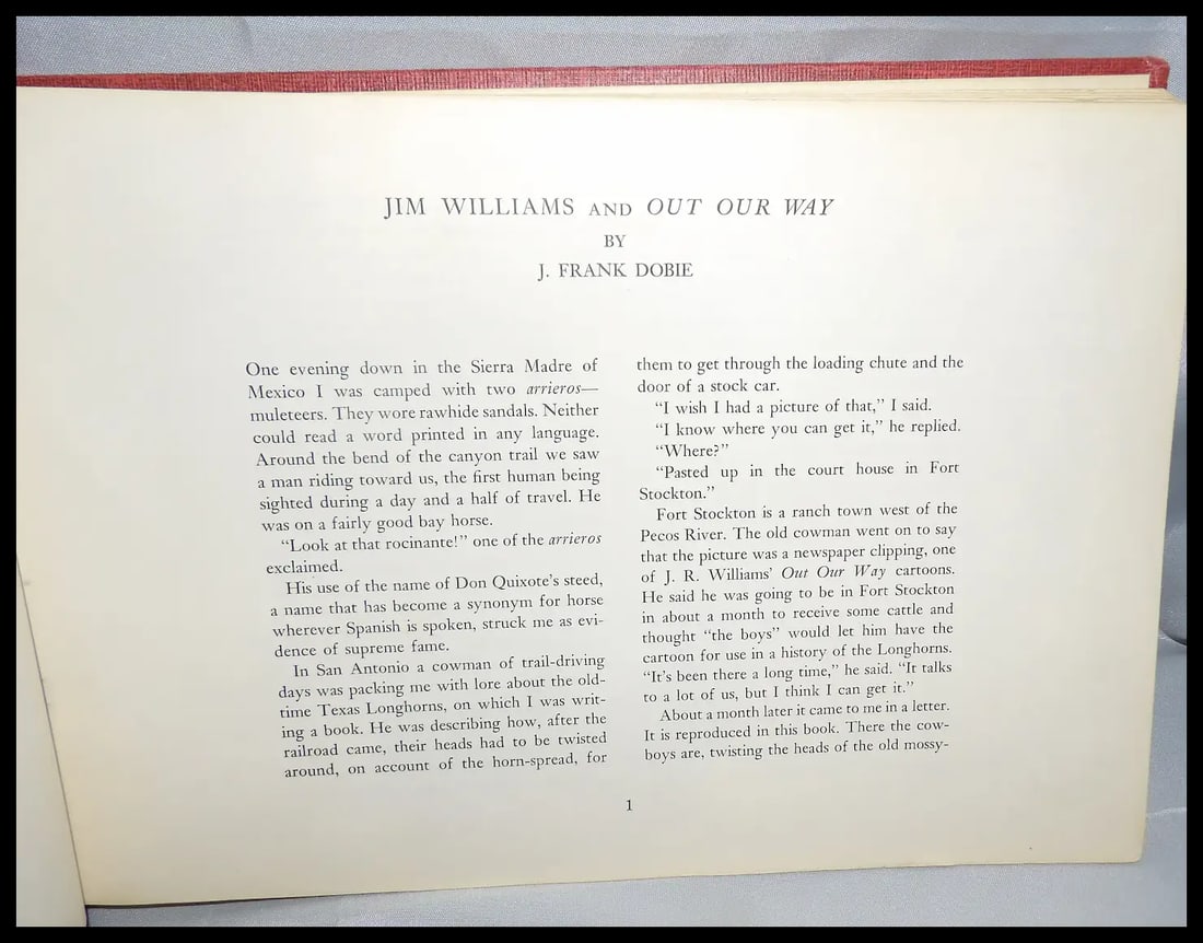 Cowboys Out Our Way – A Book of Cowboy Cartoons by J.R. Williams - Scribner’s Sons 1951 - 9