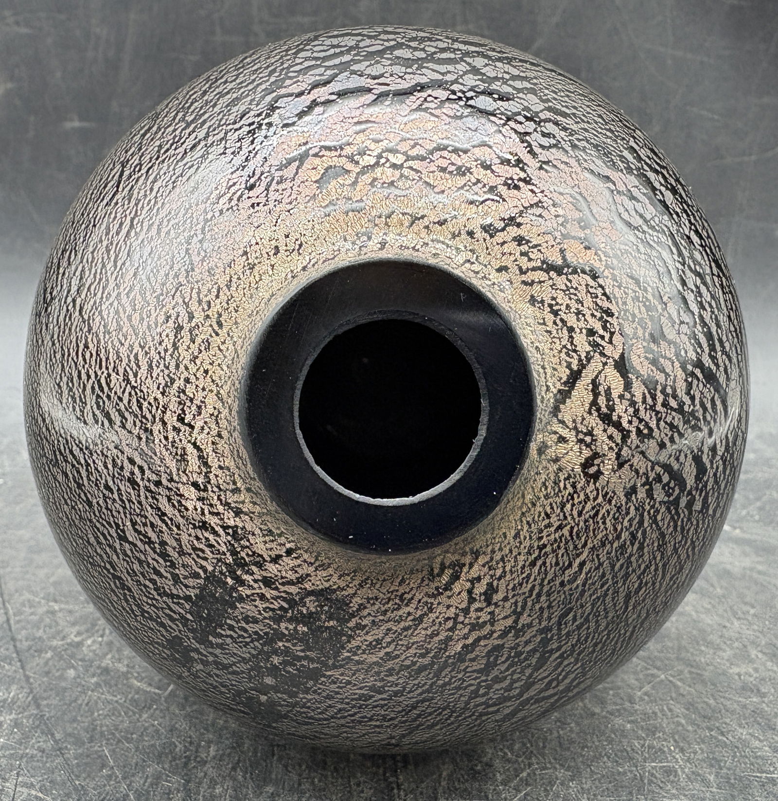 Vintage Larry Laso For Mikasa Black & Bronze Glaze Vase by Laslo Japan - 7" Tall - 5